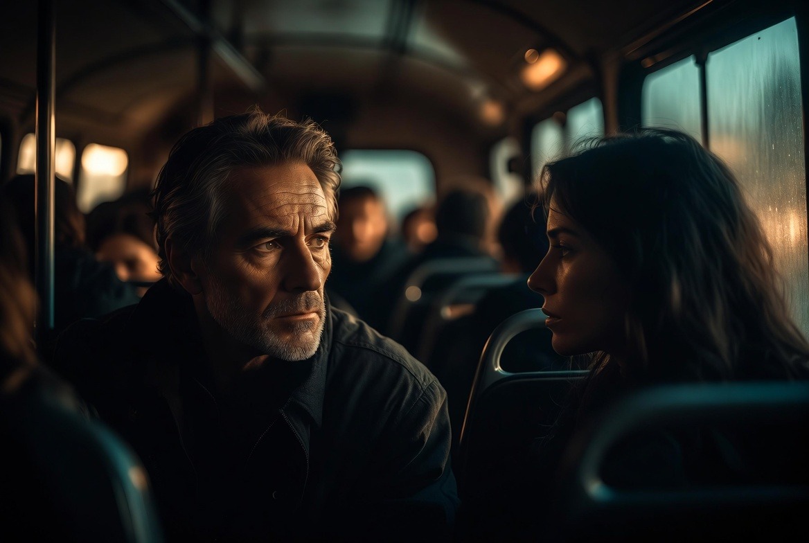 o femeie in autobus